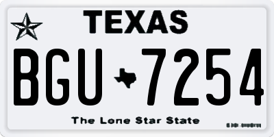 TX license plate BGU7254