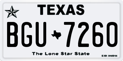 TX license plate BGU7260