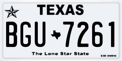 TX license plate BGU7261