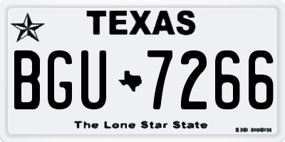 TX license plate BGU7266