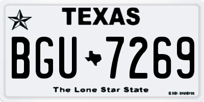 TX license plate BGU7269
