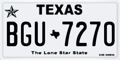 TX license plate BGU7270