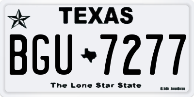 TX license plate BGU7277