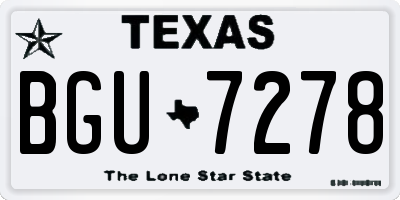 TX license plate BGU7278