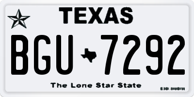 TX license plate BGU7292