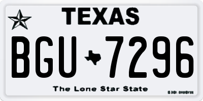 TX license plate BGU7296