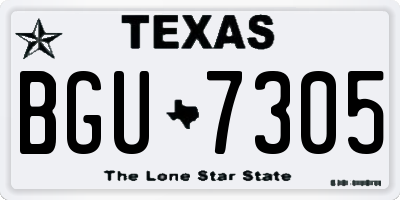 TX license plate BGU7305
