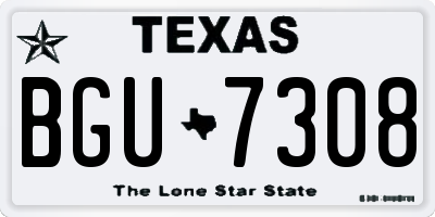 TX license plate BGU7308