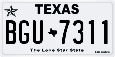 TX license plate BGU7311
