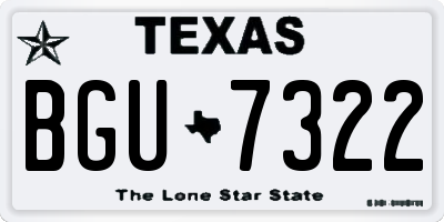 TX license plate BGU7322