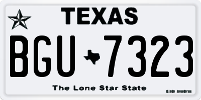 TX license plate BGU7323