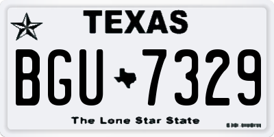 TX license plate BGU7329