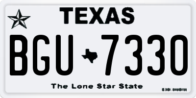 TX license plate BGU7330