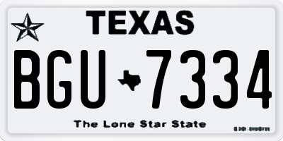 TX license plate BGU7334