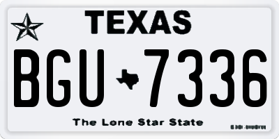 TX license plate BGU7336