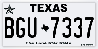 TX license plate BGU7337