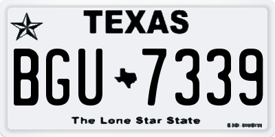 TX license plate BGU7339