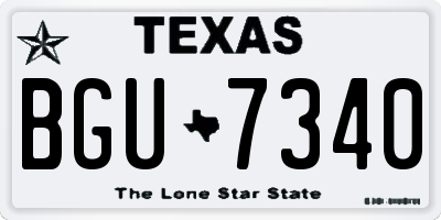 TX license plate BGU7340
