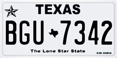 TX license plate BGU7342
