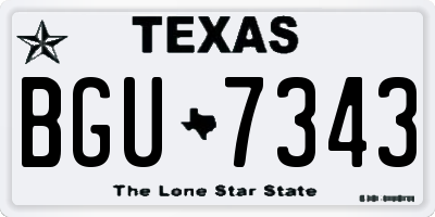 TX license plate BGU7343
