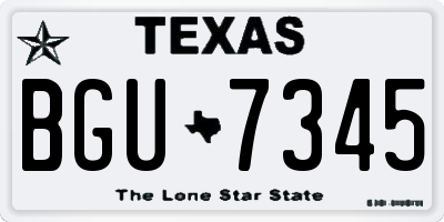 TX license plate BGU7345