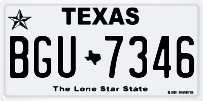TX license plate BGU7346