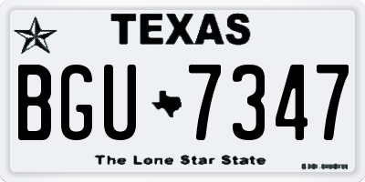 TX license plate BGU7347