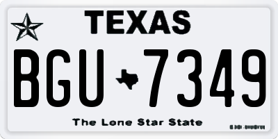 TX license plate BGU7349