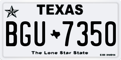 TX license plate BGU7350