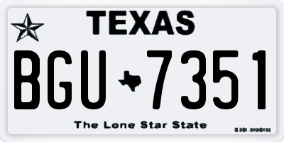 TX license plate BGU7351