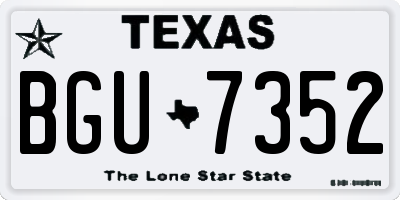 TX license plate BGU7352