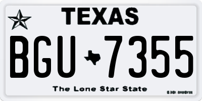 TX license plate BGU7355