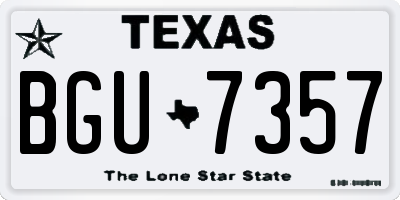 TX license plate BGU7357