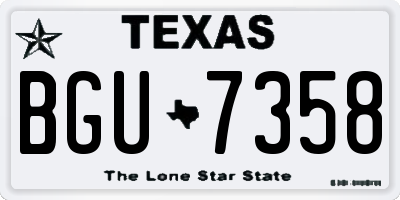 TX license plate BGU7358