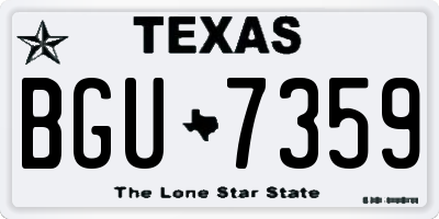 TX license plate BGU7359