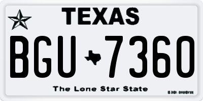 TX license plate BGU7360