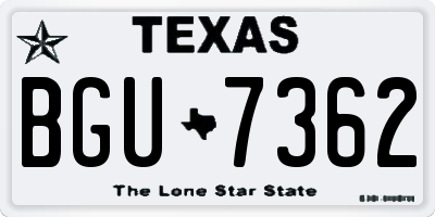 TX license plate BGU7362
