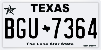 TX license plate BGU7364