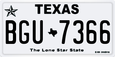 TX license plate BGU7366
