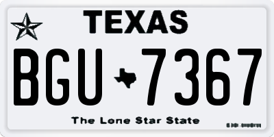 TX license plate BGU7367