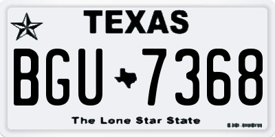 TX license plate BGU7368