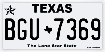 TX license plate BGU7369