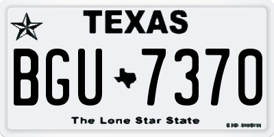 TX license plate BGU7370