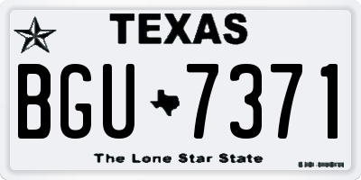 TX license plate BGU7371