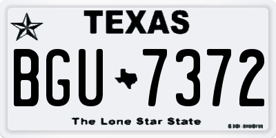 TX license plate BGU7372