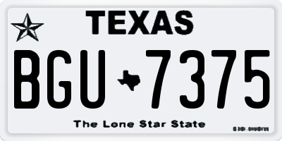 TX license plate BGU7375
