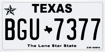 TX license plate BGU7377