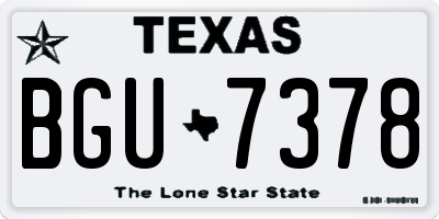 TX license plate BGU7378
