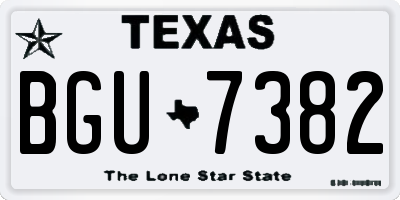 TX license plate BGU7382