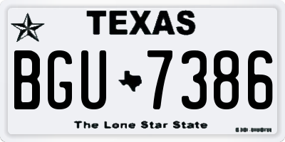 TX license plate BGU7386